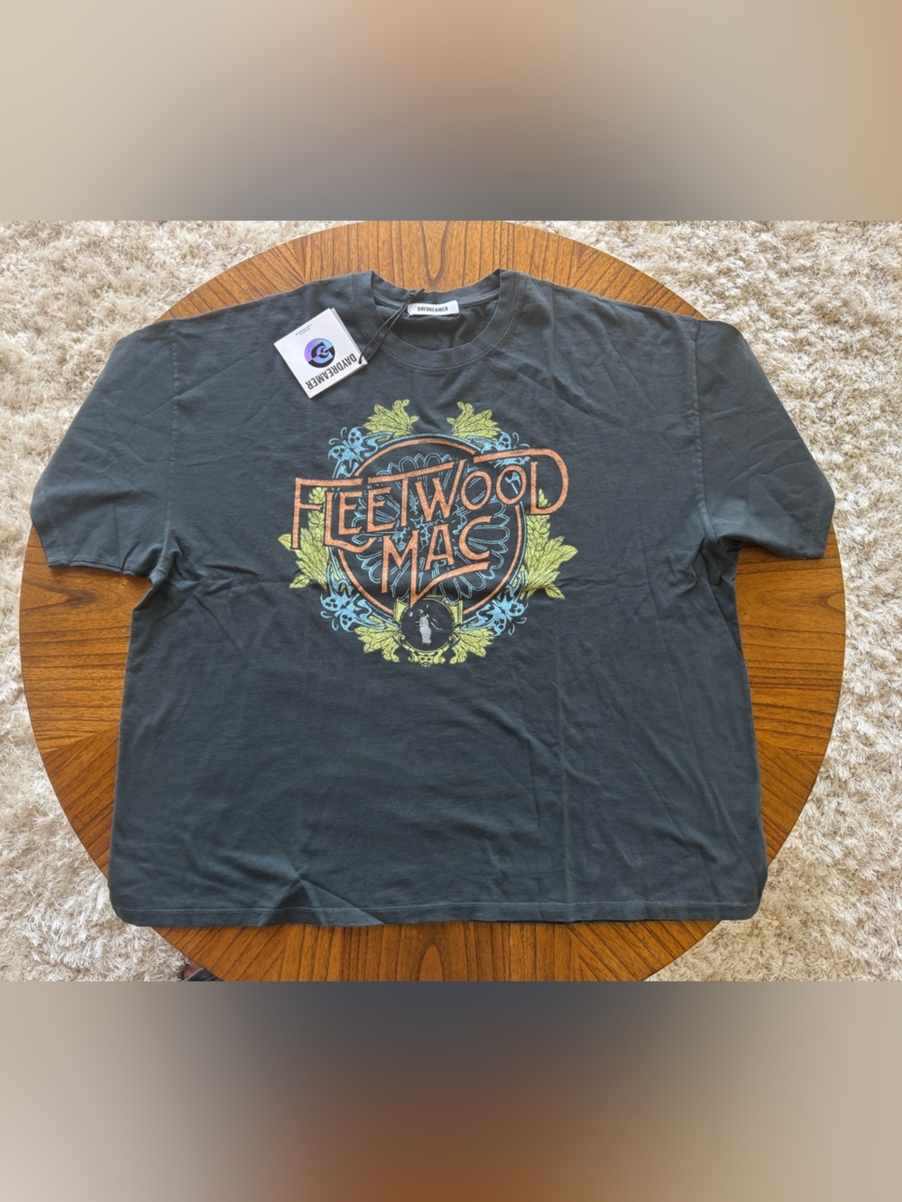 NEW Daydreamer Fleetwood Mac Flower Crest OS Tee ~ Vintage Black ~ SOLD OUT - Picture 8 of 8